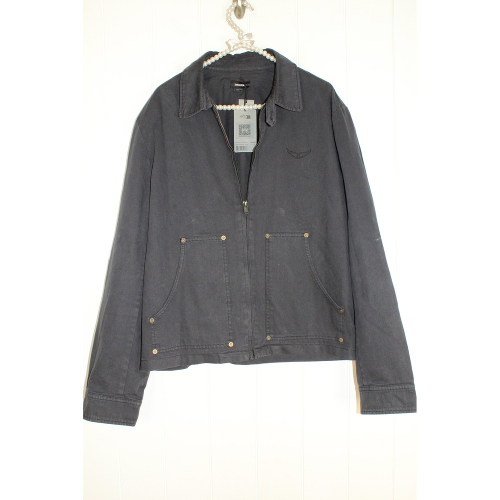 Zadig & Voltaire Lonnice‎ Utility Barn Jacket NWT Navy Blue Size XL